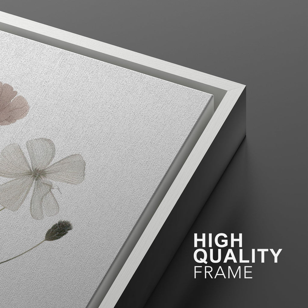 Framed Canvas Print Wall Art Watercolor Wildflower Art Print, Floral Botanical Prints, Minimalist Art, Modern