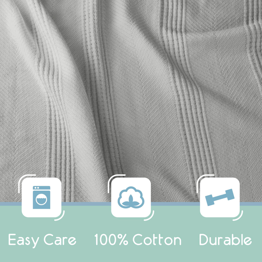 100% Cotton Blanket, Twin, 66x90, Grey