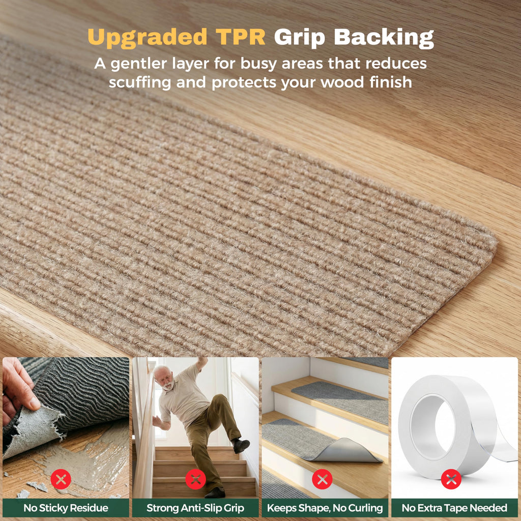 Carpet for Wooden Steps, 15 Pack, 8" x 30", Cornstalk