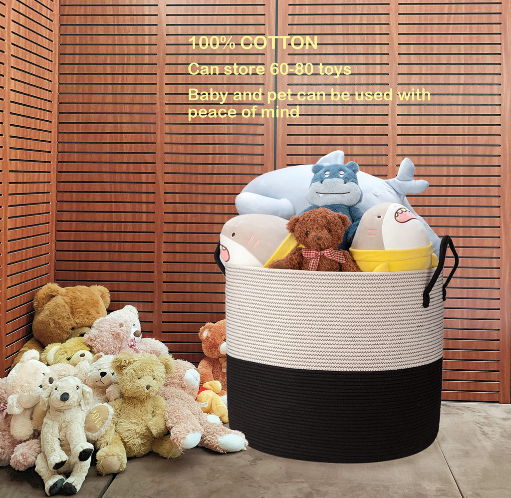21" x 18"Extra Large storage baskets, Eco-friendly rope baskets with lid, blanket basket living room with lid, hampers