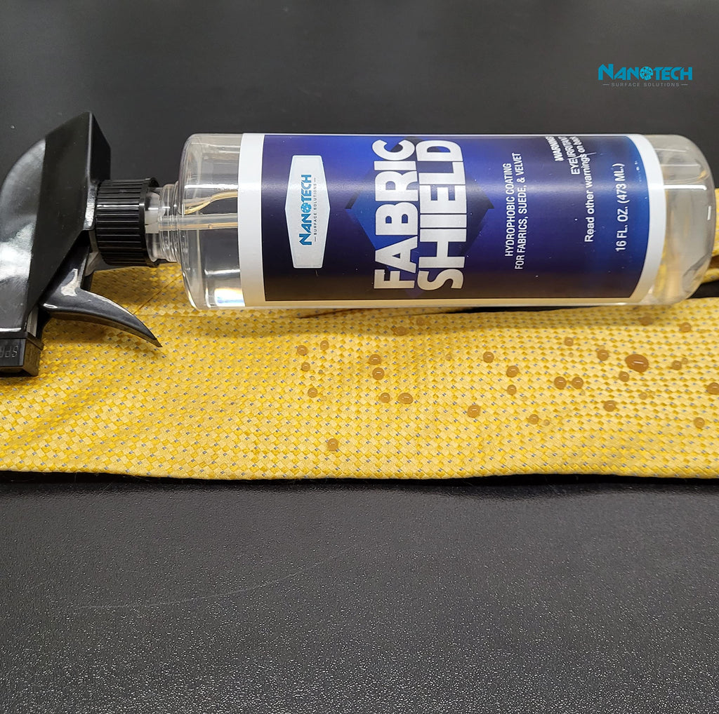 Fabric-Shield, Fabric Guard, Liquid Repellent for Fabrics, Upholstery, Suede, Textile Shield, Wine, Coffee Stain