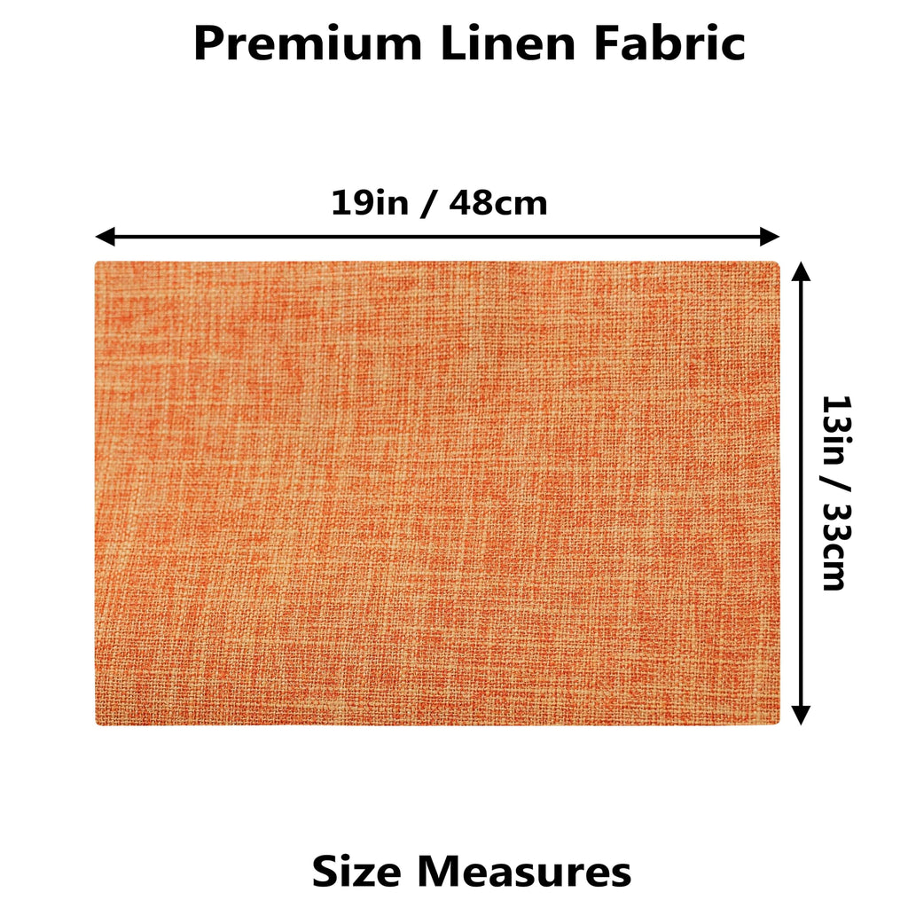 Orange Placemats Set of 6 Fall Linen Place Mats Modern Washable Table Plate Mats for Dinner Banquet Buffet Restaurant