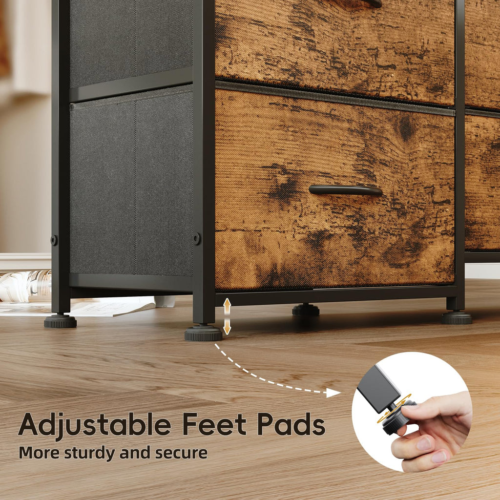 63 Inch 12 Drawers Long Dresser, Chest of Drawers, TV Stand with LED & Power Outlets, Entertainment Center with