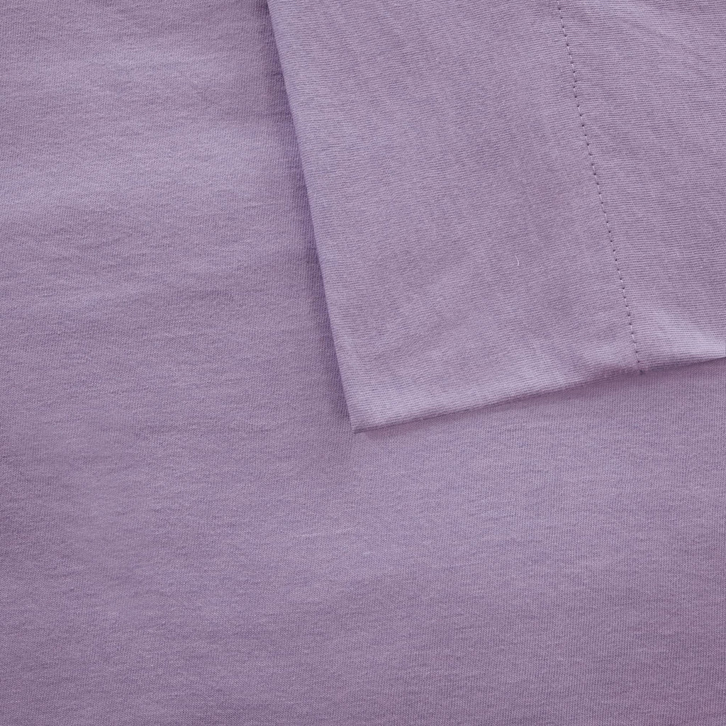 Cotton Blend Jersey Knit Sheet Set Queen Size, Purple
