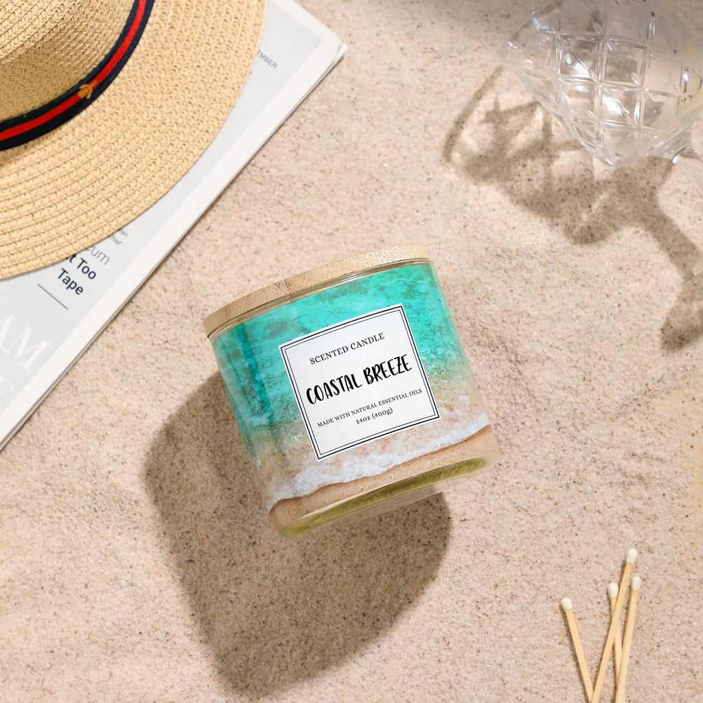 Coastal Breeze Scented Candle, 14 oz Summer Ocean Beach Candle