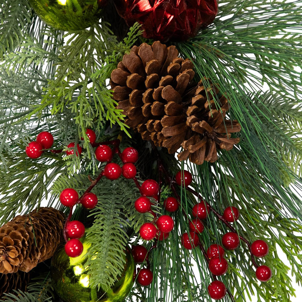 Real TouchTM Pinecones Ornaments Artificial Christmas Wreath 36"