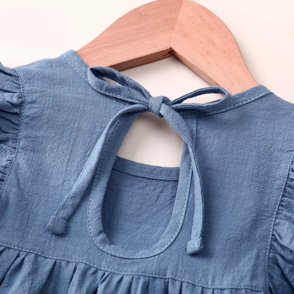 Toddler Baby Girl Dress Summer Cotton Ruffle Halter Sleeveless Kids Casual Beach Party Dresses
