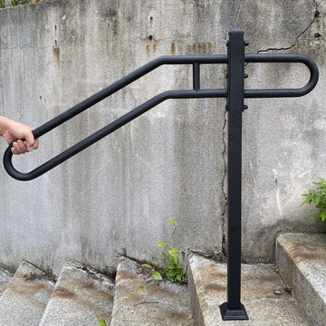 31.5"-9.5" LX35.5 H Single Post Wrought Iron Handrails for Outdoor