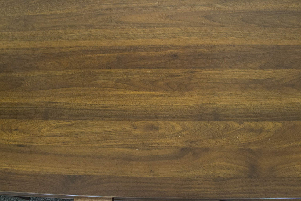 Mid-Century Modern Writing Desk with Drawer and Open Storage - Danish Walnut