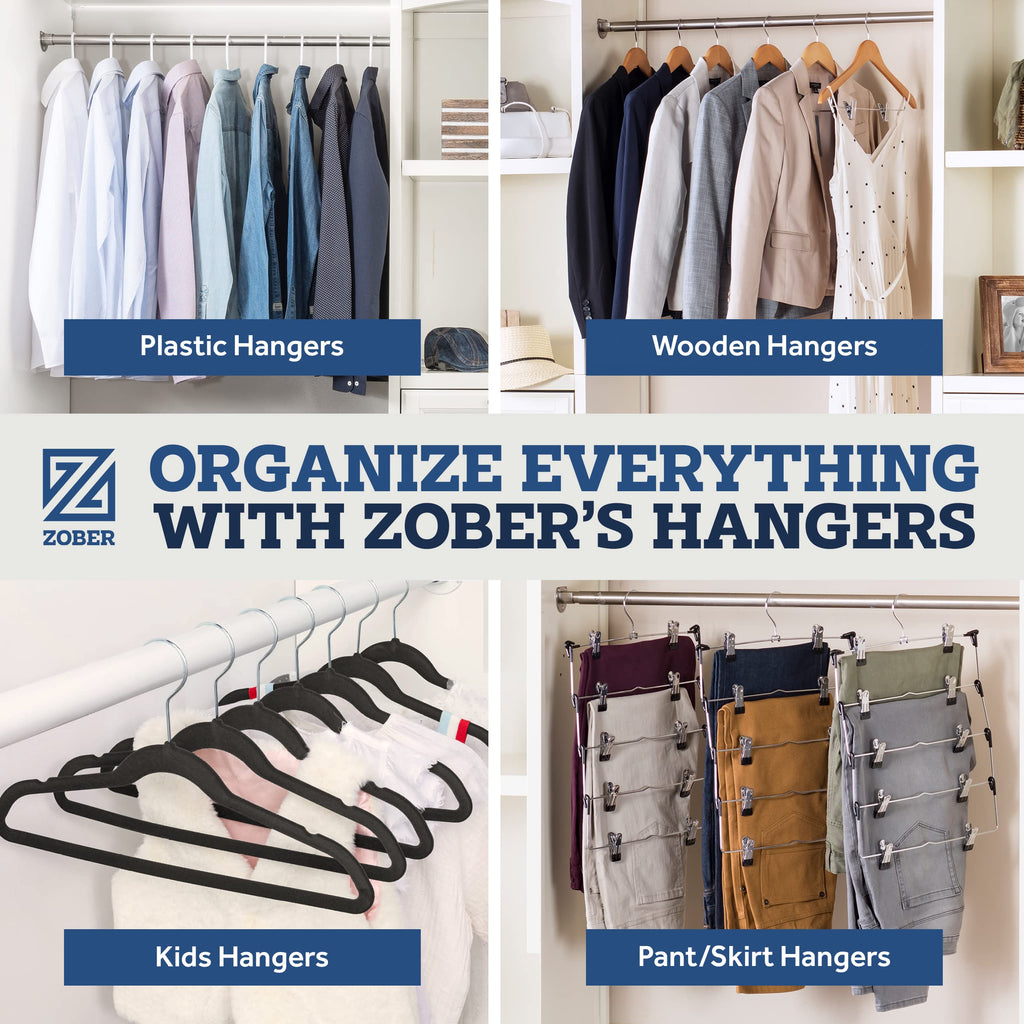 Black Velvet Hangers 50 Pack, Slim Non Slip Clothes Hangers