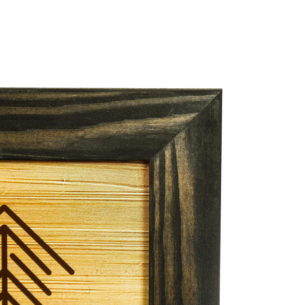 Rustic Wooden Poster Picture Frame 11x17 - Natural Solid Eco Distressed Wood for Wall Mounting Photo Frame - Charcoal