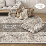 Area Rug 10x14 Washable Vintage - Soft Traditional Rug