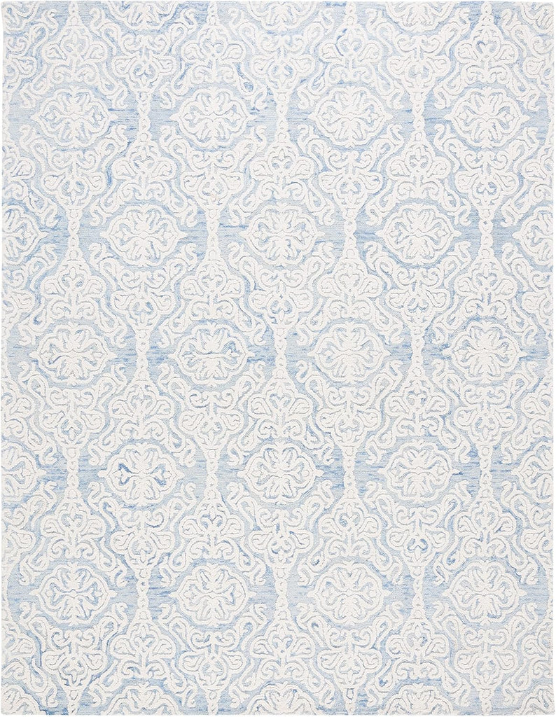 Blossom Area Rug - 10' x 14', Blue & Ivory, Handmade Wool