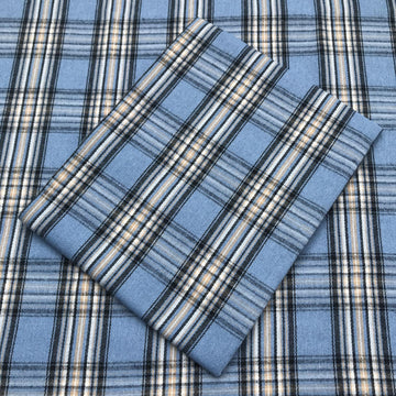 Blue Tartan Plaid Fabric 57" Wide x 1 Yard Cut