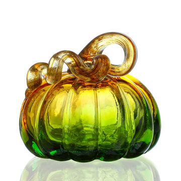 5 Inch Hand Blown Glass Pumpkin Figurines for Decorating Fall Decor