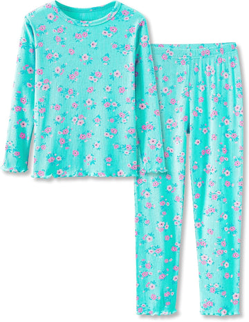 Girls Pajamas Snug Fit Long Sleeve & Pants Set