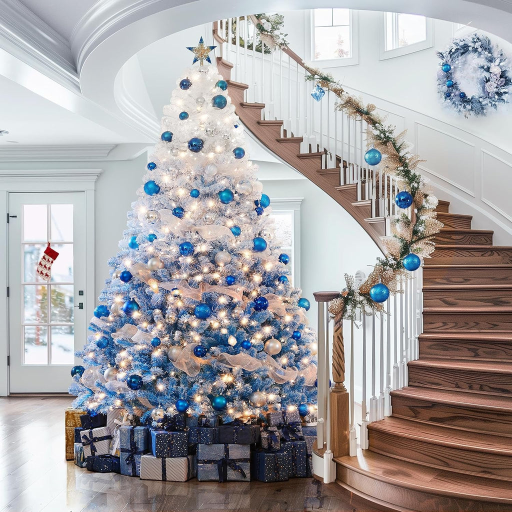 Pre-Lit Snow Flocked Artificial Christmas Tree, 900 Lights