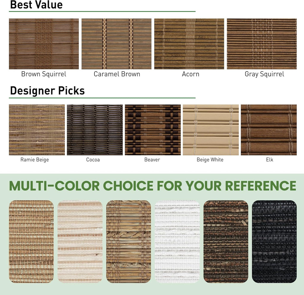 Woven Roman Shades, Natural Bamboo Blinds for Interior Windows, Customized Roman Jute Window Shades,Room Darkening