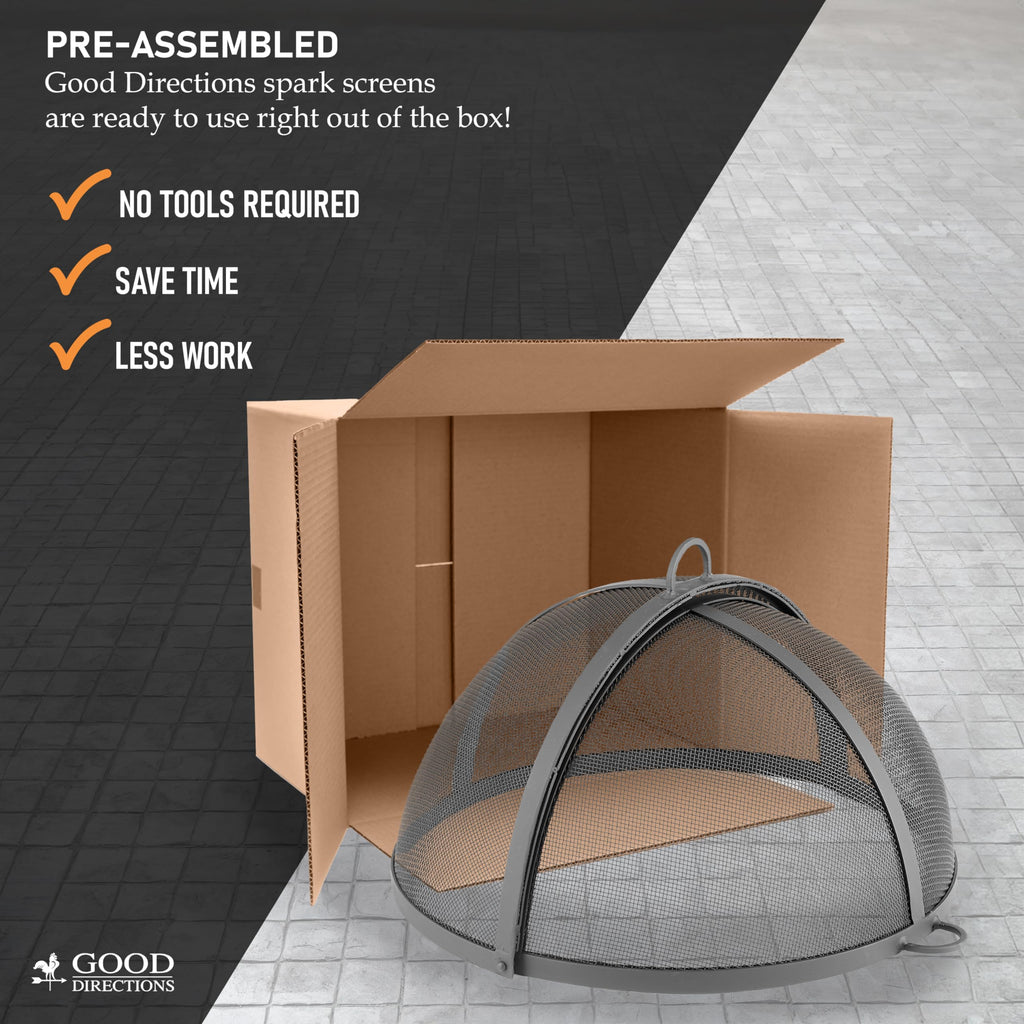 Fire Pit Spark Screen Hinged for Easy Access (36 inch)