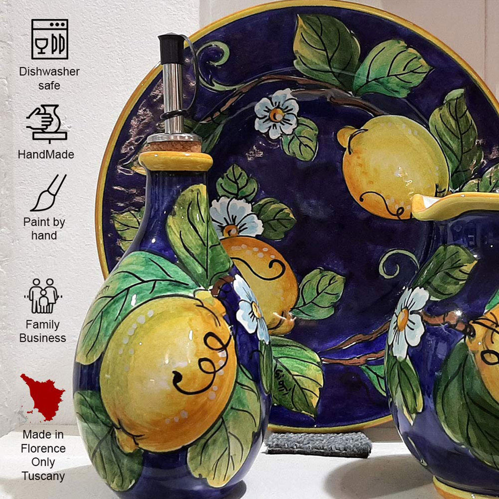 Italian Ceramic dinnerware set - Hand Painted kitchen Dishes sets for 4 - Made in ITALY Tuscany - Italian Pottery
