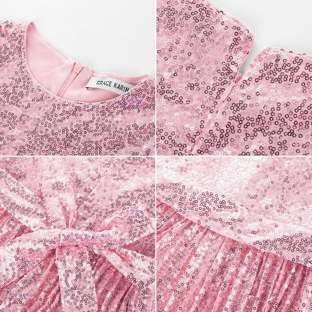 Girls Fancy Sparkly Sequin Formal Party Dance Dress