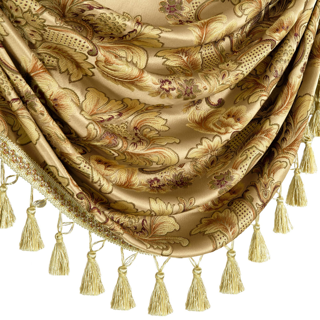 Elegant Waterfall Valances Windows, W59 Inch