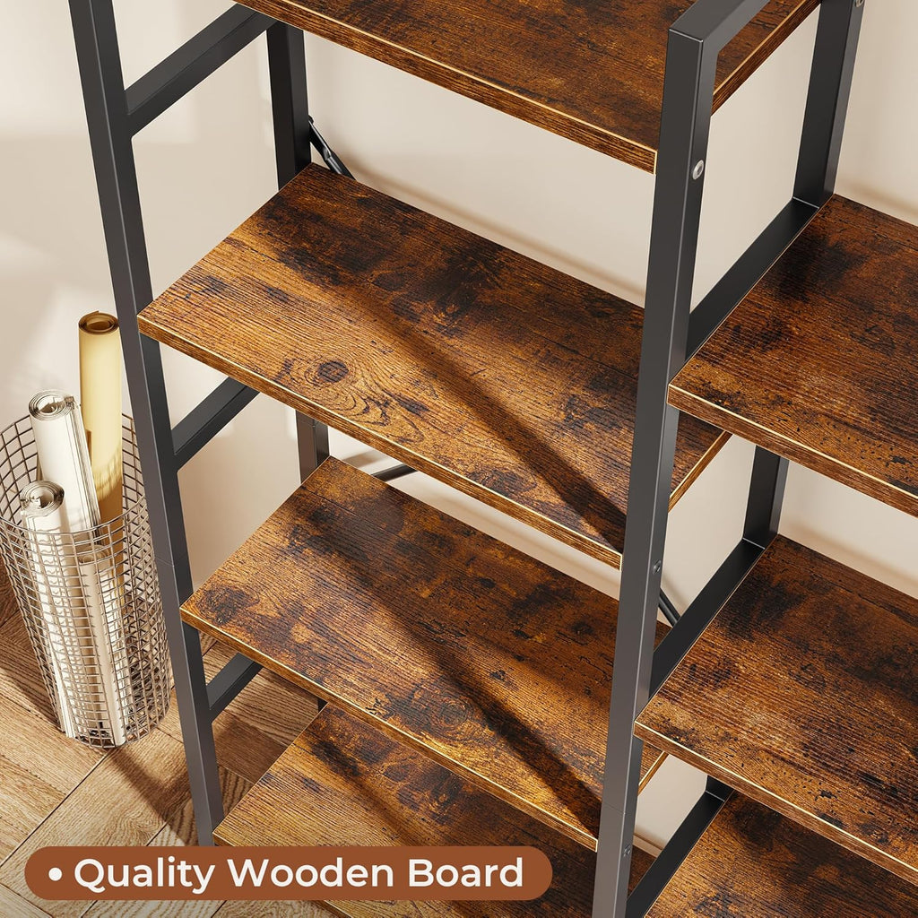 Triple Bookshelf, Bookcase with 11 Open Display Shelves, Wide Book Shelf Book Case, 4 Tier, Brown,ABC009Z