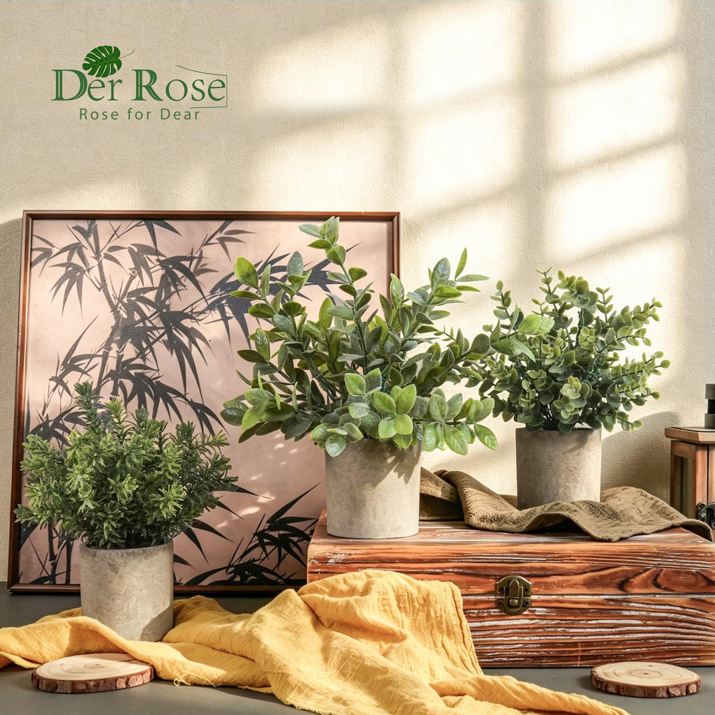 3 Pack Fake Plants Artificial Plants Bathroom Decor