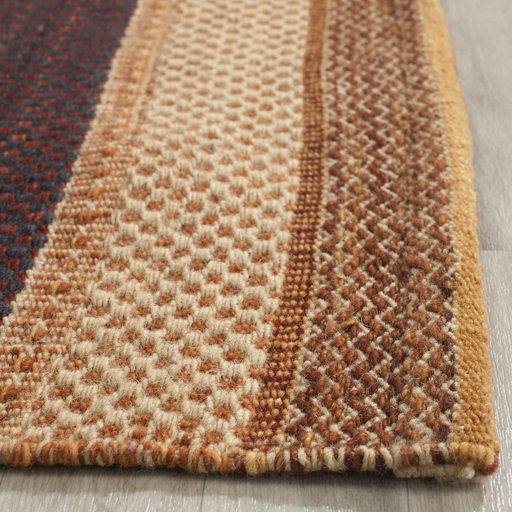 Kilim Collection Accent Rug, Rust, Handmade Flat Weave Wool, Ideal for High Traffic Areas (KLM951B)