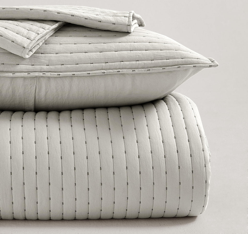 Lightweight Quilted Bedspread Quilt Set, Pre-Washed Brushed Microfiber, Handmade-Look Stitching, All-Season