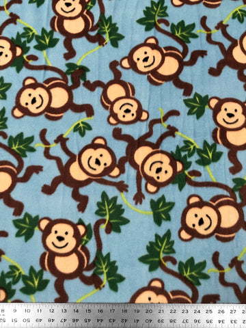 Assorted Anti-Pill Fleece Fabric by The Yard (Fleece-Monkeys)