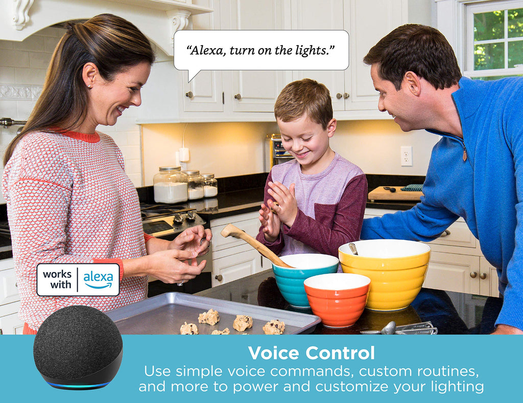 BLACK+DECKER Works with Alexa Smart Under Cabinet Lighting Kit, Adjustable LEDs, (3) 9" Bars White