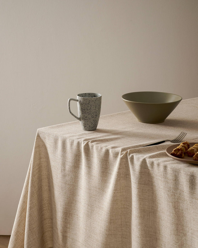 Farmhouse Linen Square Tablecloth, Natural 52x52 Inch