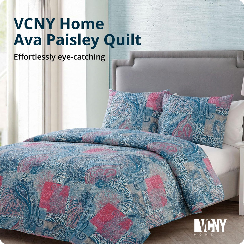 Ava Paisley Quilt Set, 3-Piece