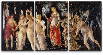 Canvas Print Wall Art Set Spring (Primavera) by Sandro Botticelli Cultural Historic Oil Painting Fine Art