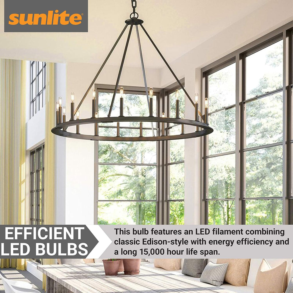LED Filament T6 T6.5 Tubular Light Bulb, 2 Watts (25W Equivalent), 180 Lumens, Intermediate E17 Base, Non-Dimmable