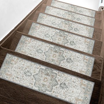 8"x30" Non Slip Stair Treads for Wooden Steps 13 Pack, Taupe