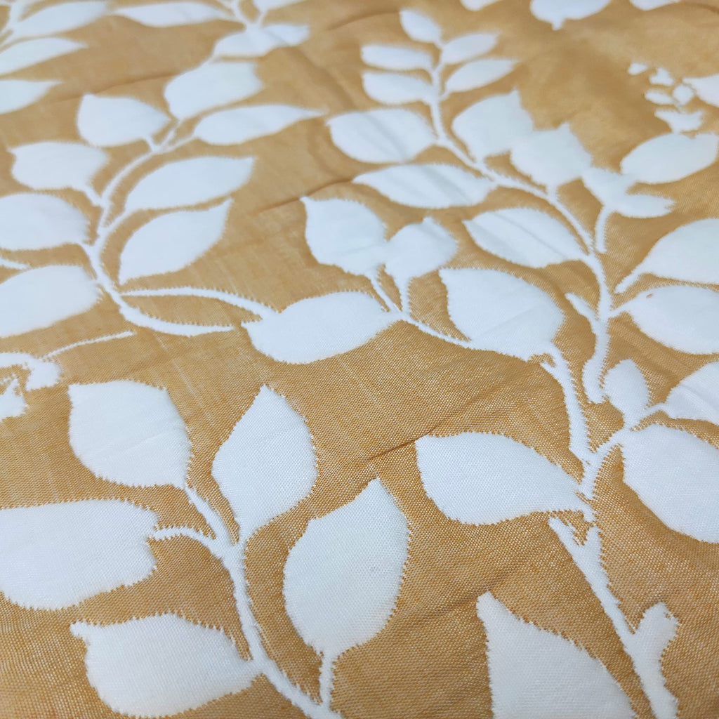 Resort Camden Leaf Turmeric Soft Matelasse Jacquard Quilt Set