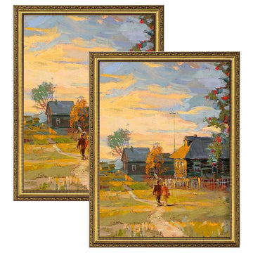 18x24 Vintage Picture Frame, Acrylic Cover, Gold, 2-Pack