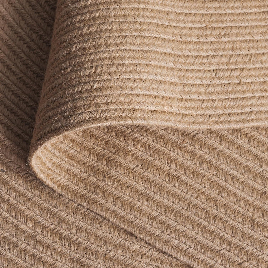 Braided Oval Rug, Jute Textured Brown BRA802A