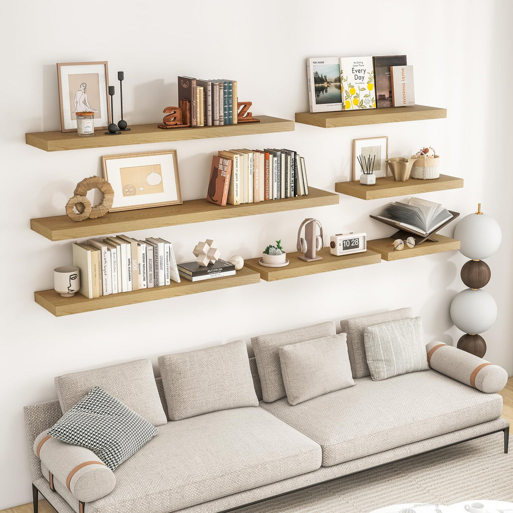 Bathroom Floating Shelves for Wall 2Pack|Oak|32" L