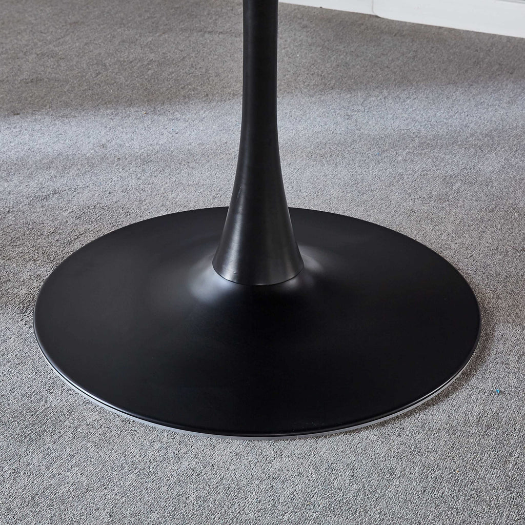 42" Round Tulip Table with Thickened Tabletop & Metal Pedestal