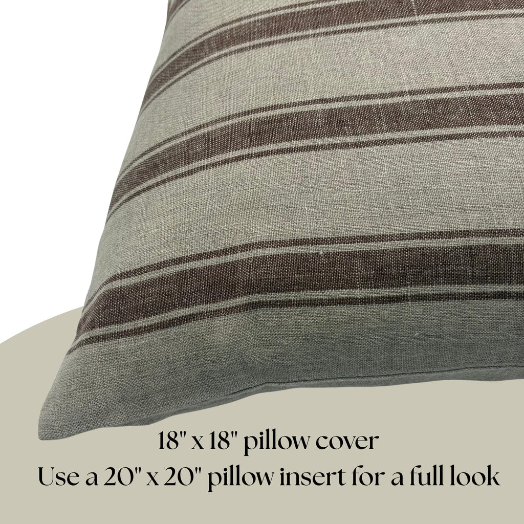 Linen Throw Pillow Covers Stripe Pillow Cover 18x18 inch Spring Decorative Pillow Covers