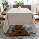 Linen World Linen Tablecloth,100% French Linen Natural Tablecloth 55" x 55" Inch,Washable Square Tab