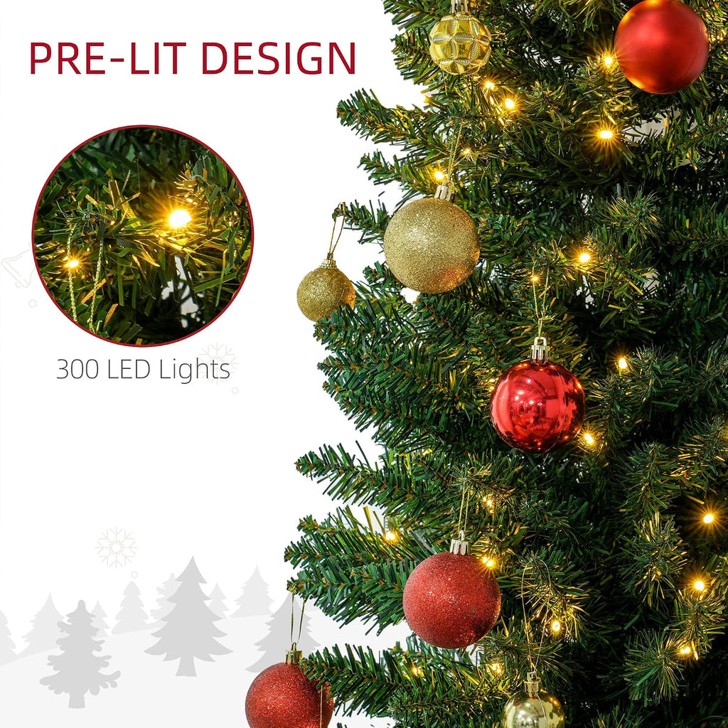 Noble Fir Artificial Pencil Christmas Tree Prelit 8' Green