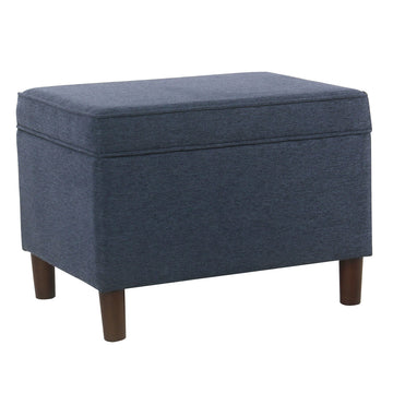Decor | Dinah Collection Modern Storage Ottoman | Ottoman with Storage (Blue)