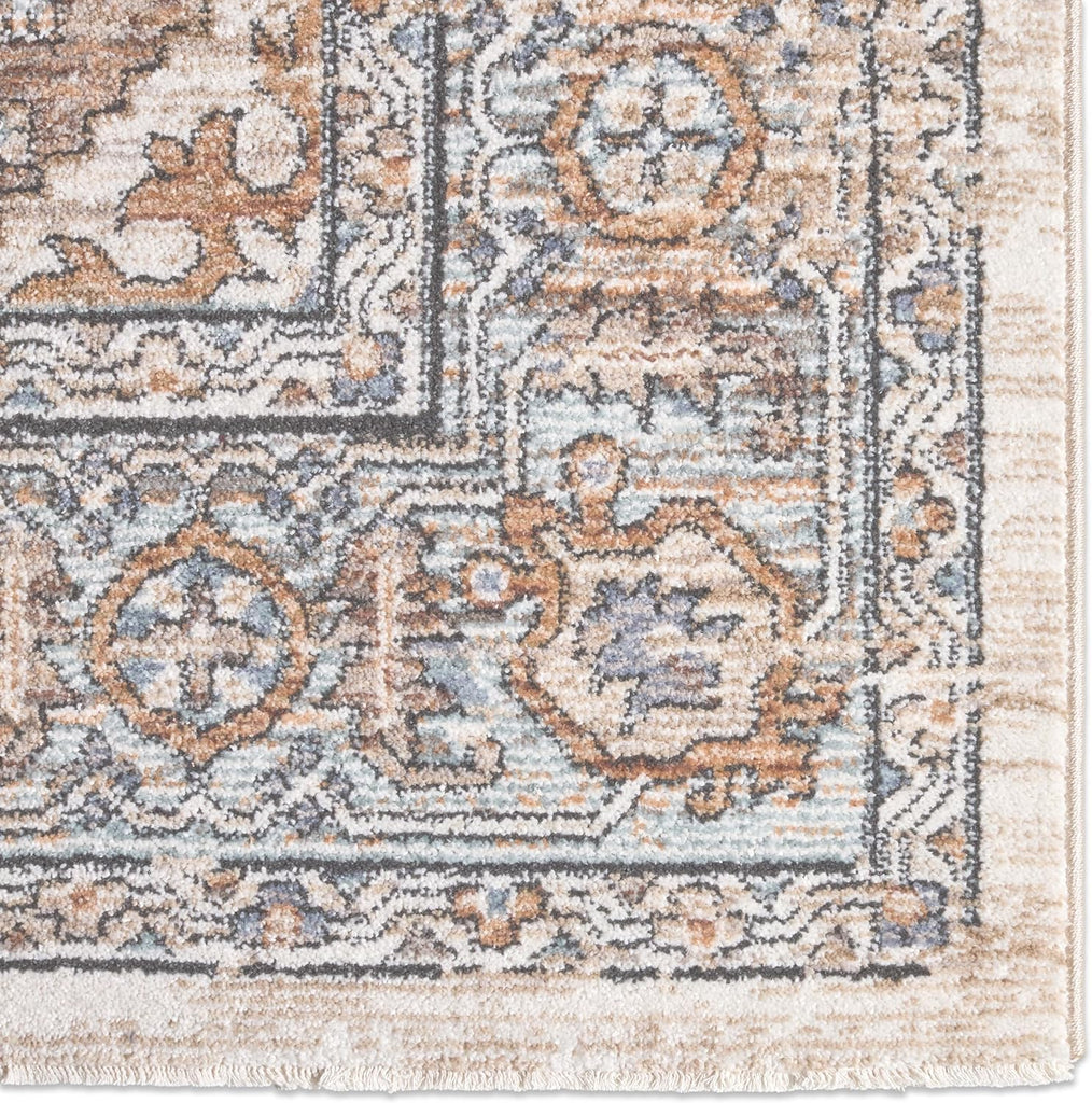Heir LAR01 Medallion Tan and Blue Area Rug