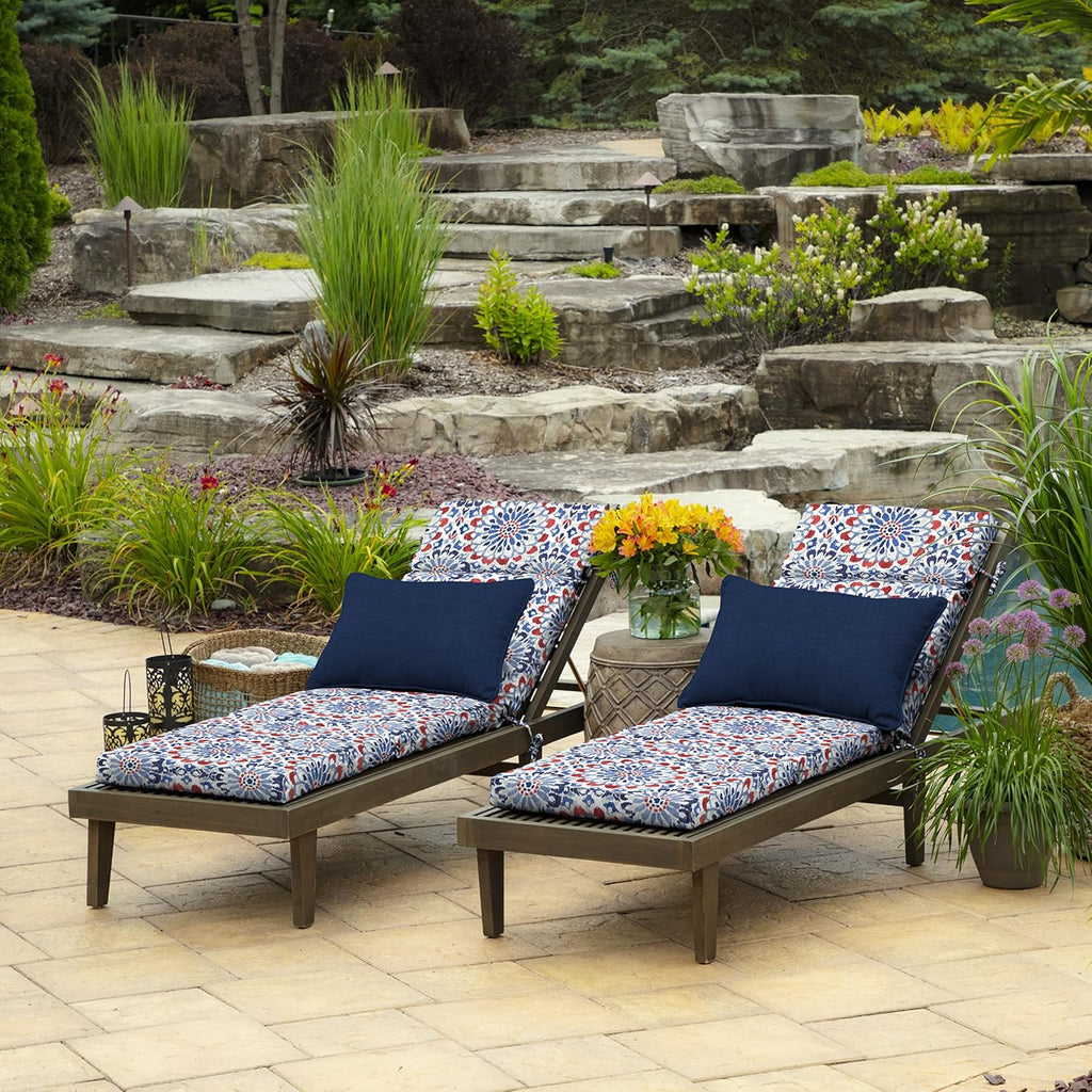 Outdoor Chaise Cushion, 21 in x 72 in, Weather-Proof, Rain-Proof, Fade Resistant Patio Cushion for Chaise Lounger