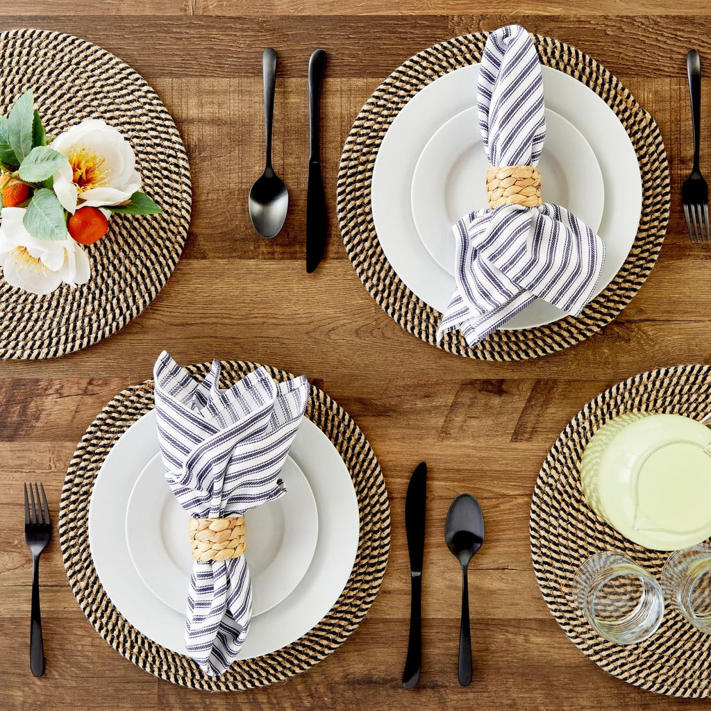 Round Jute Placemats - Indoor & Outdoor Charger Plates - Heat-Resistant Table Mats - Rustic Natural Placemats - 13"