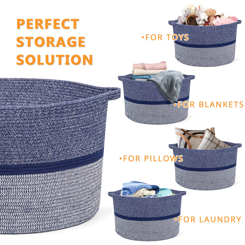 Extra Large Storage Basket - Soft Woven Organizer, 22" x 14"